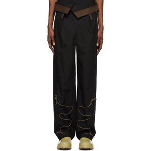 Jacquemus La Montagne ' Le Pantalon Asao' Trousers Size 44 S Mens Black NWT